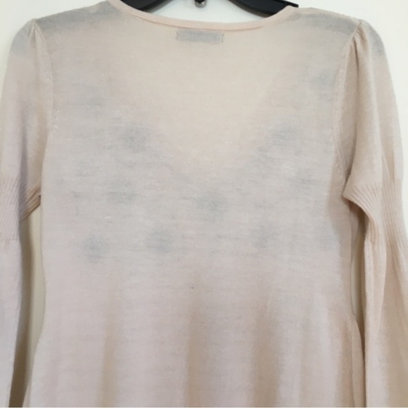 Vintage 23 Outward Cashmere and Wool Blend V-neck Cream Sweater - Picture 5 of 16